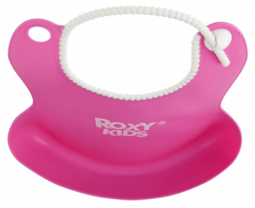 Нагрудник Roxy Kids мягкий с кармашком и застежкой RB-401-R Розовый  в Казахстане, интернет-аптека Рокет Фарм