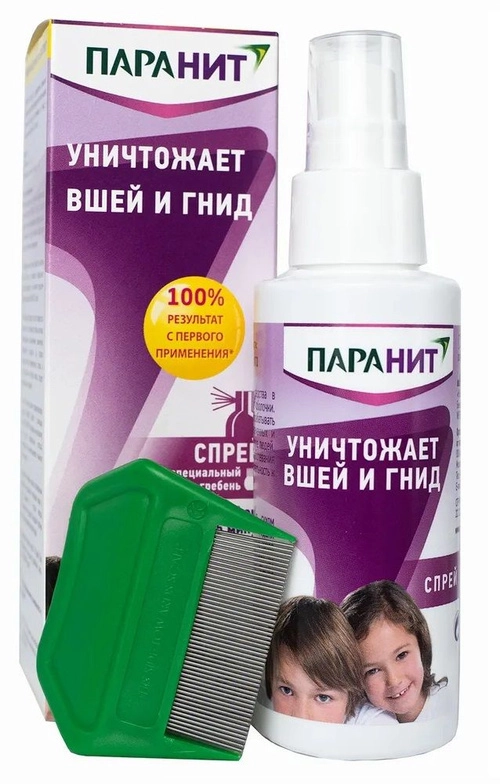 Паранит спрей + гребень  в Казахстане, интернет-аптека Aurma.kz