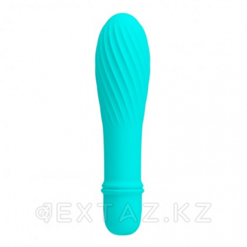 Мини вибратор "Solomon" 12,3 x 2,9 см. бирюзовый в Казахстане, интернет-аптека Aurma.kz