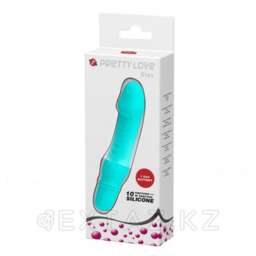 Мини вибратор "Stev" 13,5 x 2,9 см. бирюзовый  в Казахстане, интернет-аптека Aurma.kz