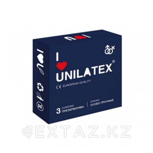 ПРЕЗЕРВАТИВЫ UNILATEX "EXTRA STRONG" особо прочные, 3 шт.  в Казахстане, интернет-аптека Aurma.kz