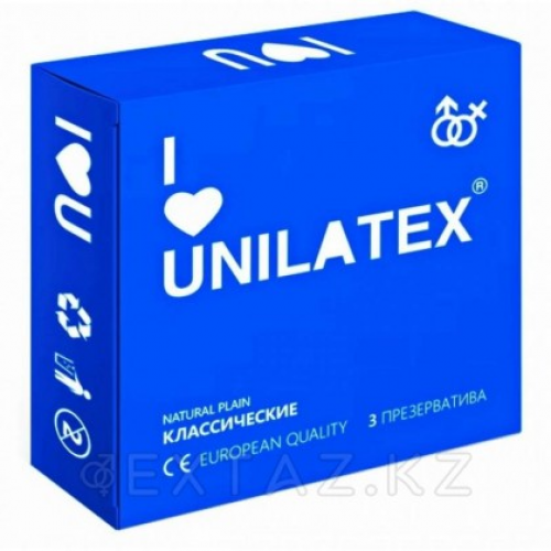 ПРЕЗЕРВАТИВЫ UNILATEX "NATURAL PLAIN" классические, 3 шт.  в Казахстане, интернет-аптека Рокет Фарм