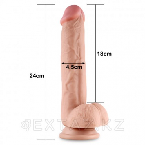 Фаллоимитатор с мошонкой Sliding Skin (24 см)  в Казахстане, интернет-аптека Aurma.kz