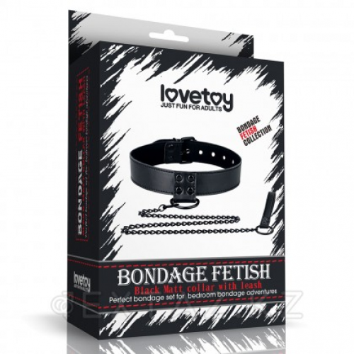 Ошейник с цепью Bondage Fetish Black  в Казахстане, интернет-аптека Aurma.kz