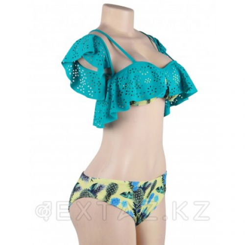 Купальник с воланами Pineapple Print Green (S)  в Казахстане, интернет-аптека Aurma.kz