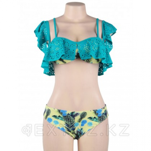 Купальник с воланами Pineapple Print Green (M)  в Казахстане, интернет-аптека Aurma.kz