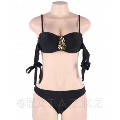 Купальник с завязками Rhinestone Black (S, M, L, XL)  в Казахстане, интернет-аптека Aurma.kz