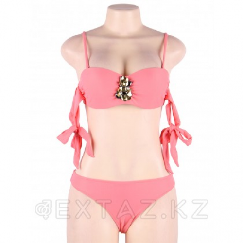 Купальник с завязками Rhinestone Pink (XL)  в Казахстане, интернет-аптека Aurma.kz
