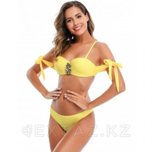 Купальник с завязками Rhinestone Yellow (S, M, L, XL)  в Казахстане, интернет-аптека Aurma.kz