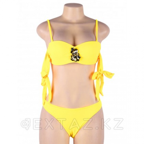 Купальник с завязками Rhinestone Yellow (S, M, L, XL)  в Казахстане, интернет-аптека Aurma.kz