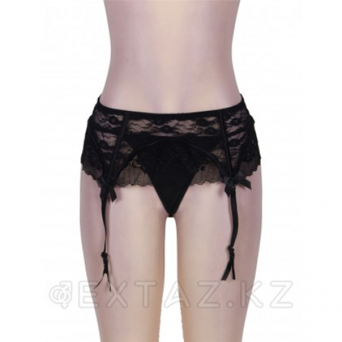 Кружевной пояс для чулок Black Sexy Lace (XL-2XL)  в Казахстане, интернет-аптека Aurma.kz