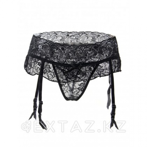 Пояс для чулок кружевной Black Sexy Bow (XL)  в Казахстане, интернет-аптека Aurma.kz