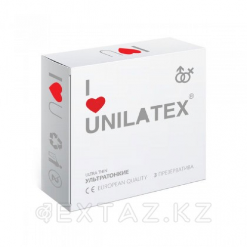 Unilatex Ultrathin 3 шт. Презервативы ультратонкие  в Казахстане, интернет-аптека Рокет Фарм