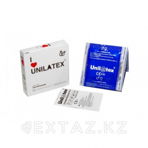 Unilatex Ultrathin 3 шт. Презервативы ультратонкие  в Казахстане, интернет-аптека Рокет Фарм