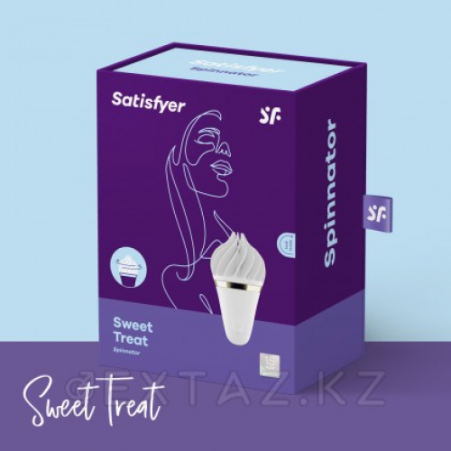 Вибратор для клитора Satisfyer Spinnator Sweet Treat, 9х5.3 см (белый)  в Казахстане, интернет-аптека Рокет Фарм