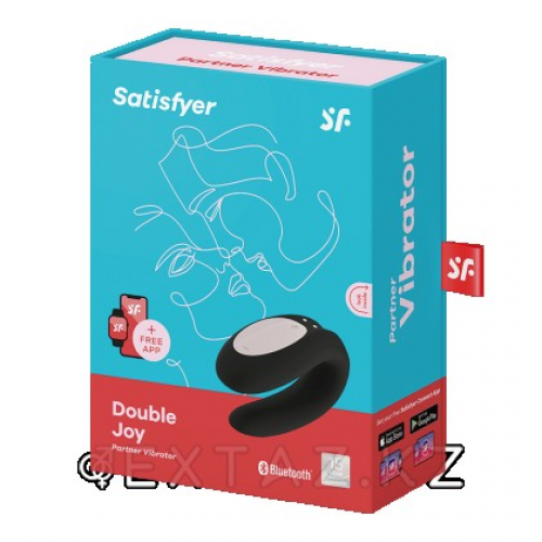 Вибратор для пар Satisfyer Partner Double Joy (черный) в Казахстане, интернет-аптека Aurma.kz