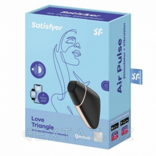 Вакуумный клиторальный стимулятор с вибрацией Satisfyer Love triangle black  в Казахстане, интернет-аптека Aurma.kz