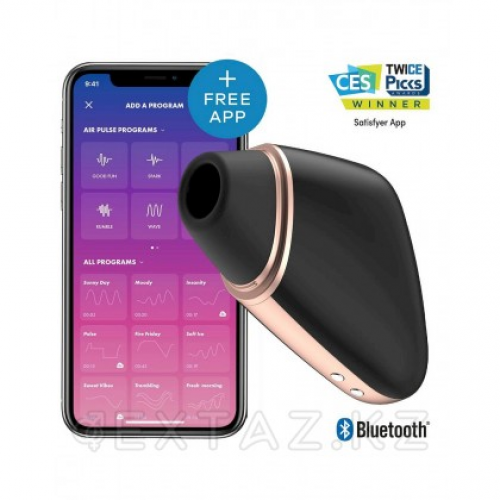 Вакуумный клиторальный стимулятор с вибрацией Satisfyer Love triangle black в Казахстане, интернет-аптека Aurma.kz