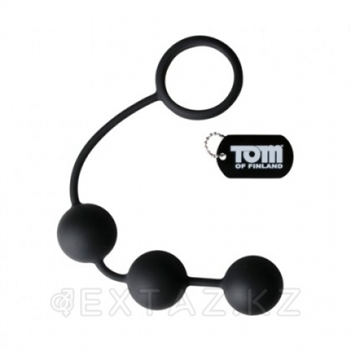 Анальные шарики Tom of Finland Silicone Cock Ring with 3 Weighted Balls  в Казахстане, интернет-аптека Рокет Фарм