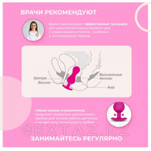 Gvibe Gballs 3 App Petal Rose - умный тренажёр Кегеля, 8х3 см  в Казахстане, интернет-аптека Aurma.kz