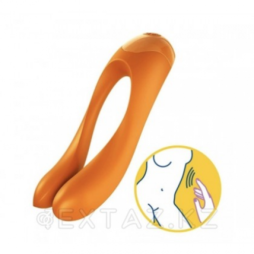 Мини вибратор на палец Satisfyer Candy Cane оранжевый  в Казахстане, интернет-аптека Aurma.kz