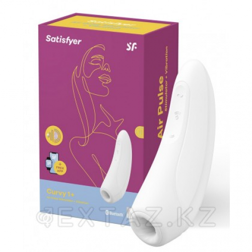 Вакуумный клиторальный стимулятор Satisfyer Curvy 1+ (белый)  в Казахстане, интернет-аптека Aurma.kz