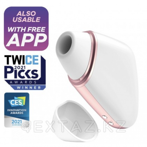 Вакуумный клиторальный стимулятор с вибрацией Satisfyer Love triangle white  в Казахстане, интернет-аптека Aurma.kz