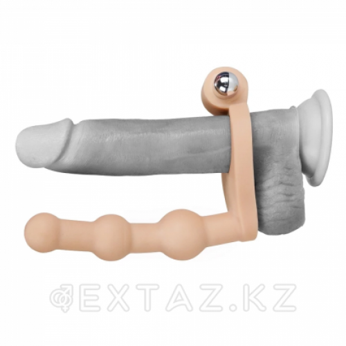 Насадка-фаллоимитатор с кольцом и вибрацией Ultra Soft Bead LOVETOY (15,24 см)  в Казахстане, интернет-аптека Aurma.kz