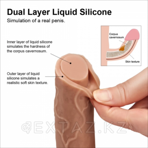 Фаллоимитатор на присоске "Platinum Silicone Cock" телесный от LOVETOY (20,5*3,9)  в Казахстане, интернет-аптека Aurma.kz