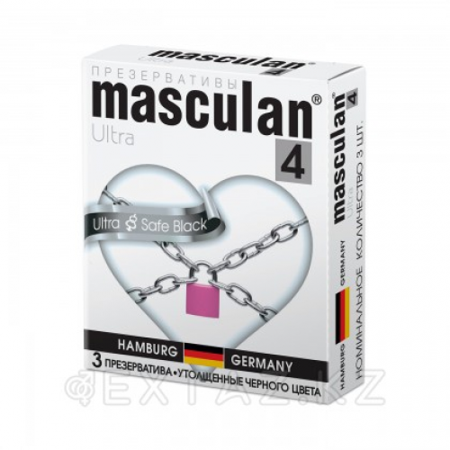 Презервативы MASCULAN 4 ULTRA & SAFE BLACK (УЛЬТРАПРОЧНЫЕ черные) 3 штуки  в Казахстане, интернет-аптека Рокет Фарм