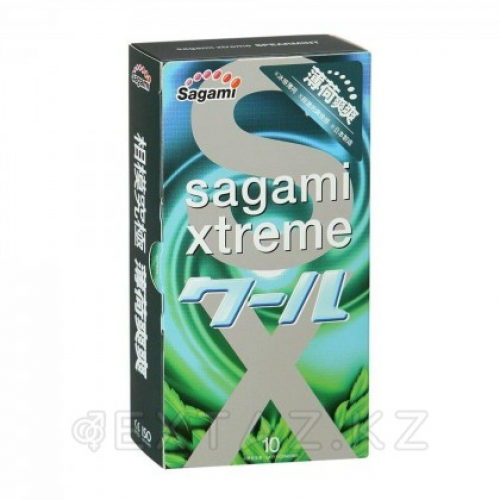 Презервативы SAGAMI Xtreme Mint 10шт. латексные со вкусом мяты  в Казахстане, интернет-аптека Рокет Фарм