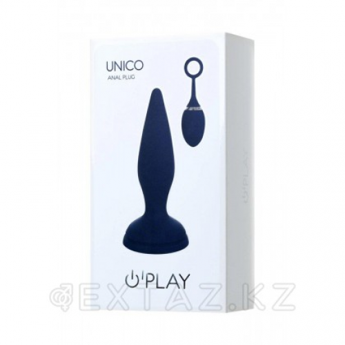 Анальная вибровтулка с пультом ДУ "O'PLAY UNICO" (силикон, синий, 13,5 см.) в Казахстане, интернет-аптека Aurma.kz
