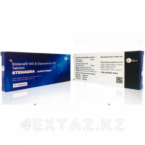 Мужской препарат STENAGRA (Sildenafil & Dapoxetine) 10 таб.  в Казахстане, интернет-аптека Рокет Фарм