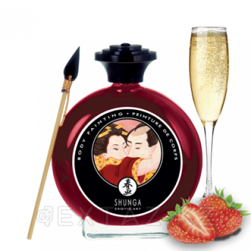 Съедобная краска для тела Shunga Strawberry/Champagne Body Paint, 100 мл  в Казахстане, интернет-аптека Рокет Фарм