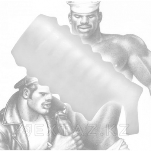 Ребристая насадка для утолщения Tom of Finland Прозрачный  в Казахстане, интернет-аптека Aurma.kz