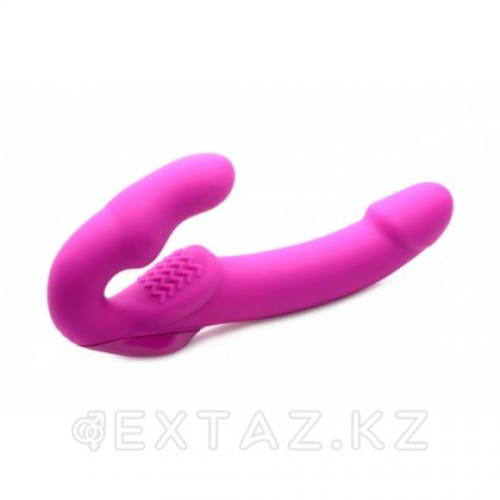 Женский страпон с вибрацией Evoke Rechargeable Vibrating Silicone Strapless Strap On, 24,7 см Розовый  в Казахстане, интернет-аптека Рокет Фарм