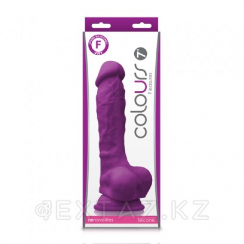 NS Novelties - Colours Pleasures 7 Dildo - фаллоимитатор на присоске, 23х4 см. Фиолетовый  в Казахстане, интернет-аптека Рокет Фарм