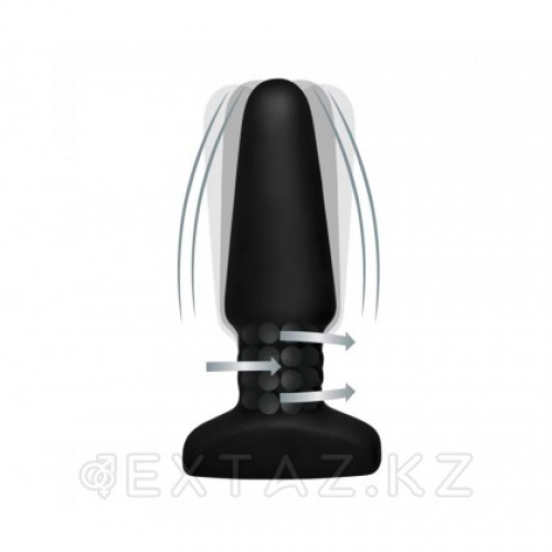 Rimmers Slim R Smooth Rimming Plug with Remote - анальная пробка с эффектом римминга, 14х4.4 см Черный  в Казахстане, интернет-аптека Рокет Фарм