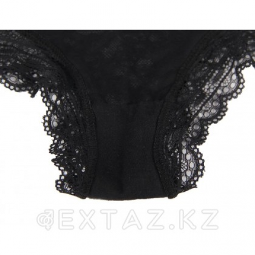 Трусики бразилиана Floral Lace черные (размер XL-2XL)  в Казахстане, интернет-аптека Aurma.kz