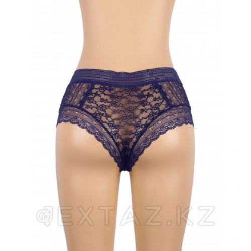 Трусики бразилиана Floral Lace синие (размер XL-2XL)  в Казахстане, интернет-аптека Aurma.kz