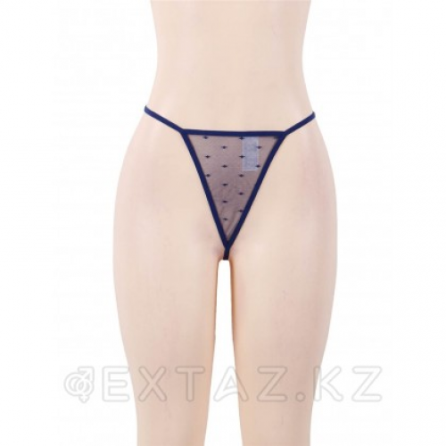 Сексуальное синее белье с подвязками и стрингами (размер 3XL-4XL) в Казахстане, интернет-аптека Aurma.kz