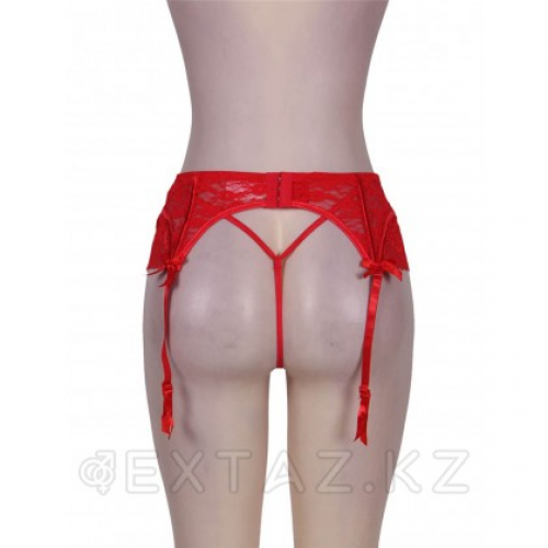 Кружевной пояс для чулок + стринги красные Sexy Lace (размер XS-S)  в Казахстане, интернет-аптека Aurma.kz