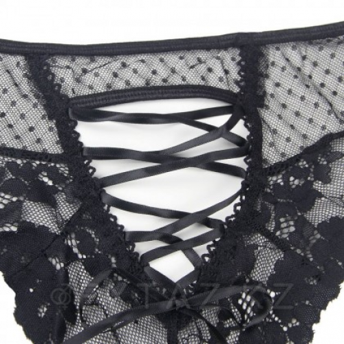 Трусики на высокой посадке Lace Strappy черные (размер XS-S) в Казахстане, интернет-аптека Aurma.kz