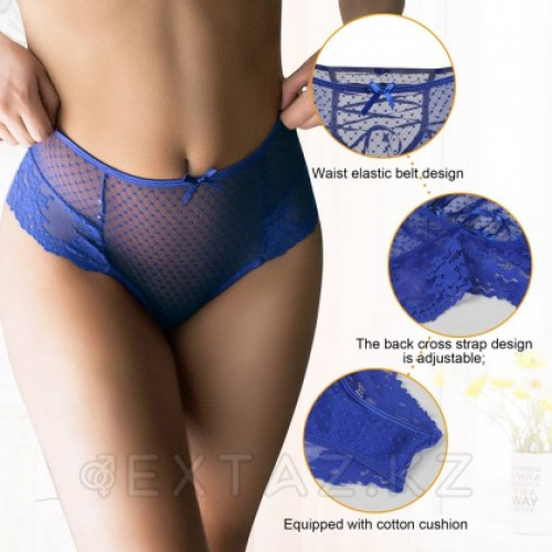 Трусики на высокой посадке Lace Strappy синие (размер XL) в Казахстане, интернет-аптека Aurma.kz