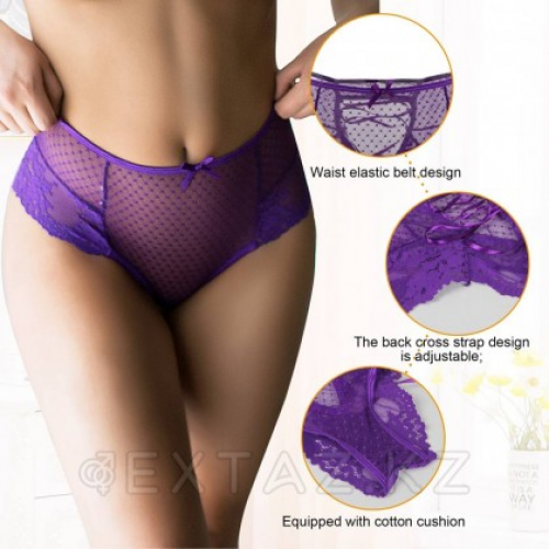 Трусики на высокой посадке Lace Strappy лиловые (размер XL-2XL) в Казахстане, интернет-аптека Aurma.kz