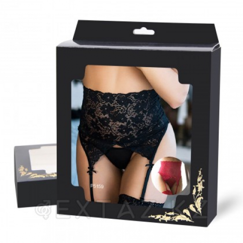 Пояс на высокой посадке с ремешками для чулок Sexy Lace черные (размер M-L) в Казахстане, интернет-аптека Aurma.kz