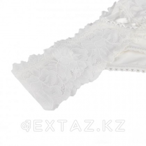 Трусики танга Sexy Floral Lace белые (размер XS-S)  в Казахстане, интернет-аптека Aurma.kz