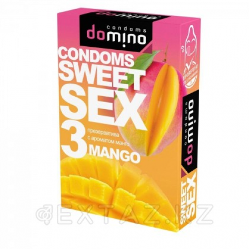 Презервативы DOMINO SWEET SEX MANGO 3штуки (оральные)  в Казахстане, интернет-аптека Рокет Фарм