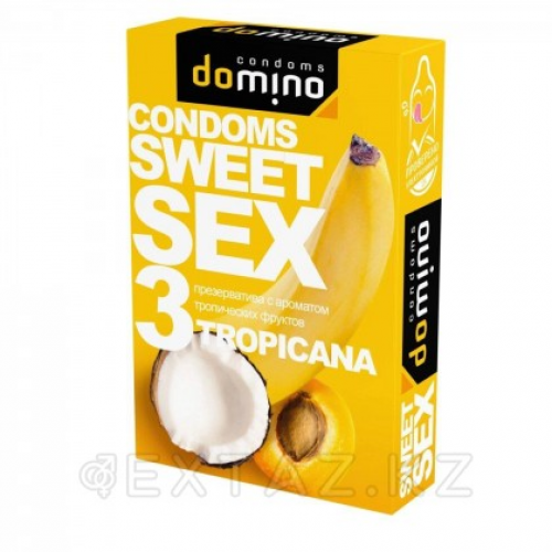 Презервативы DOMINO SWEET SEX TROPICANA 3 штуки (оральные)  в Казахстане, интернет-аптека Рокет Фарм