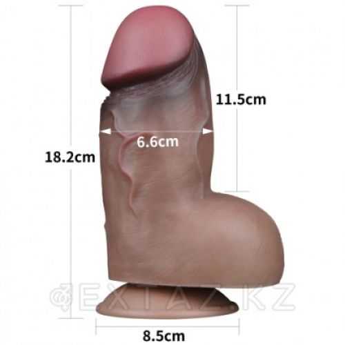 Фаллоимитатор KING SIZED с двойным покрытием Lovetoy (18,2*6,6 см.)  в Казахстане, интернет-аптека Aurma.kz